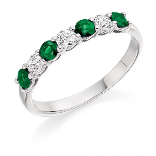Emerald Wedding Band For Men and Women